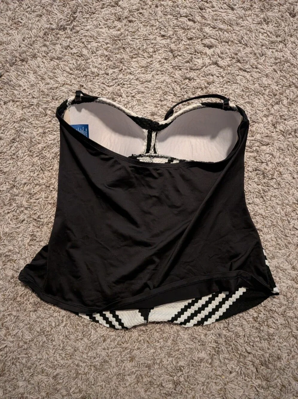Apt. 9 Black and White Chevron Sleeveless Tankini